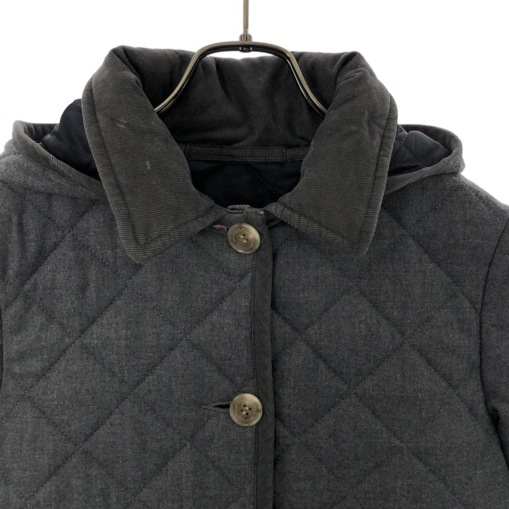 Traditional Weatherwear トラディショナルウェザーウェア ウール キルティングコート 34 グレー 中綿 レディース