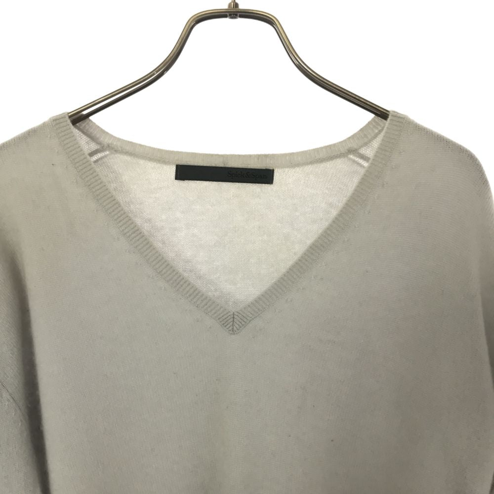 スピックアンドスパン カシミヤ100% 長袖 Vネック セーター 36 グレー系 Spick and Span ニット レディース
