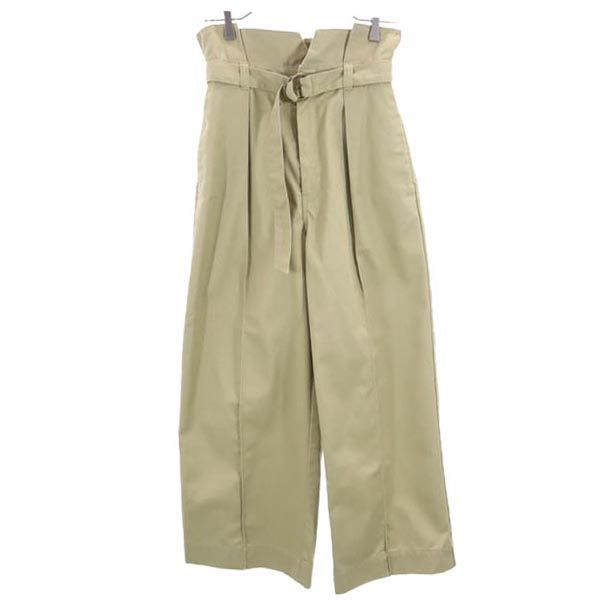 ディッキーズ スアデオ ハイウエスト ワイドパンツ M ベージュ Dickies SUADEO ウエストベルト レディース
