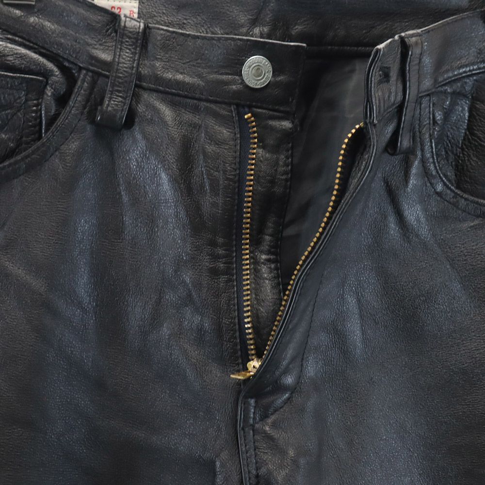 Johnbull ジョンブル レザー パンツ M ブラック タロンジップ 牛革 メンズ