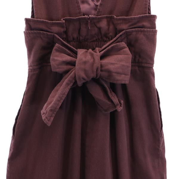 SNIDEL スナイデル リネン ウールブレンド ノースリーブ ワンピース 1 ブラウン系 ジャンパースカート レディース