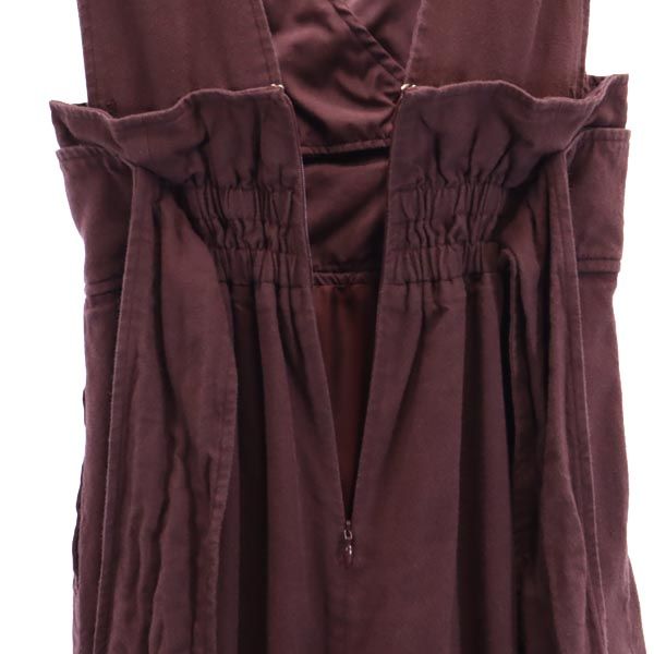 SNIDEL スナイデル リネン ウールブレンド ノースリーブ ワンピース 1 ブラウン系 ジャンパースカート レディース