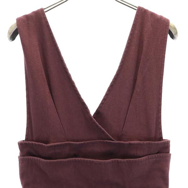 SNIDEL スナイデル リネン ウールブレンド ノースリーブ ワンピース 1 ブラウン系 ジャンパースカート レディース