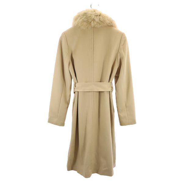 BCBGMAXAZRIA ビーシービージーマックスアズリア ウール ステンカラーコート M ベージュ ファー レディース