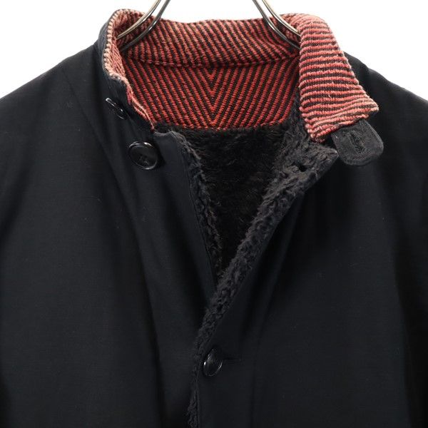 NOUDO ノウド 日本製 ステンカラーコート  黒 裏ハーフボア メンズ