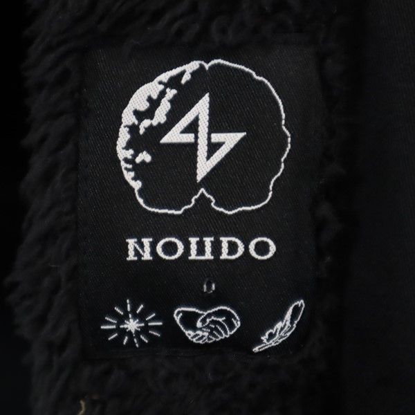 NOUDO ノウド 日本製 ステンカラーコート 黒 裏ハーフボア メンズ