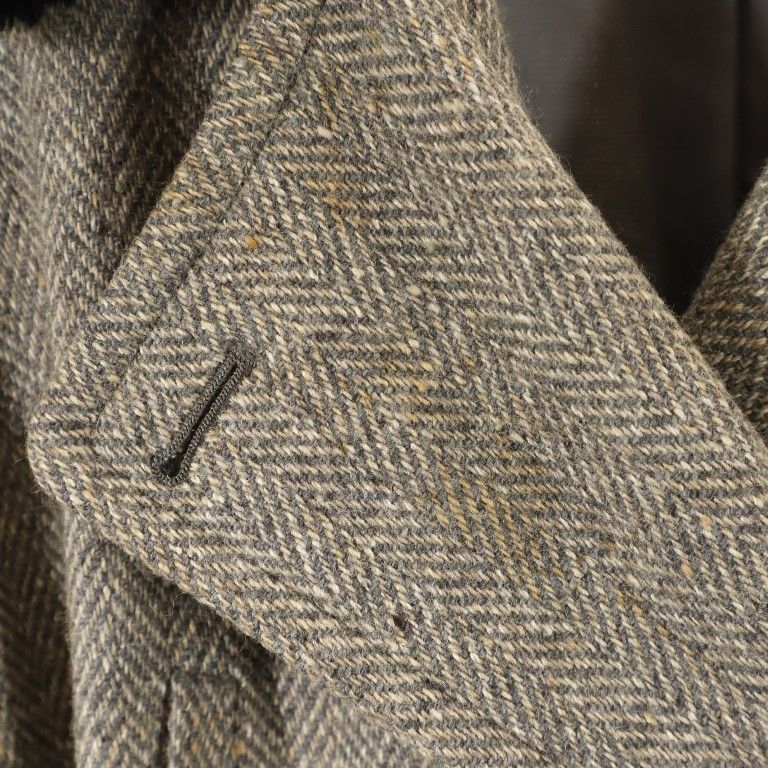 Calvin klein カルバンクライン ヘリンボーン シルクウールブレンド トレンチコート グレー系 レディース