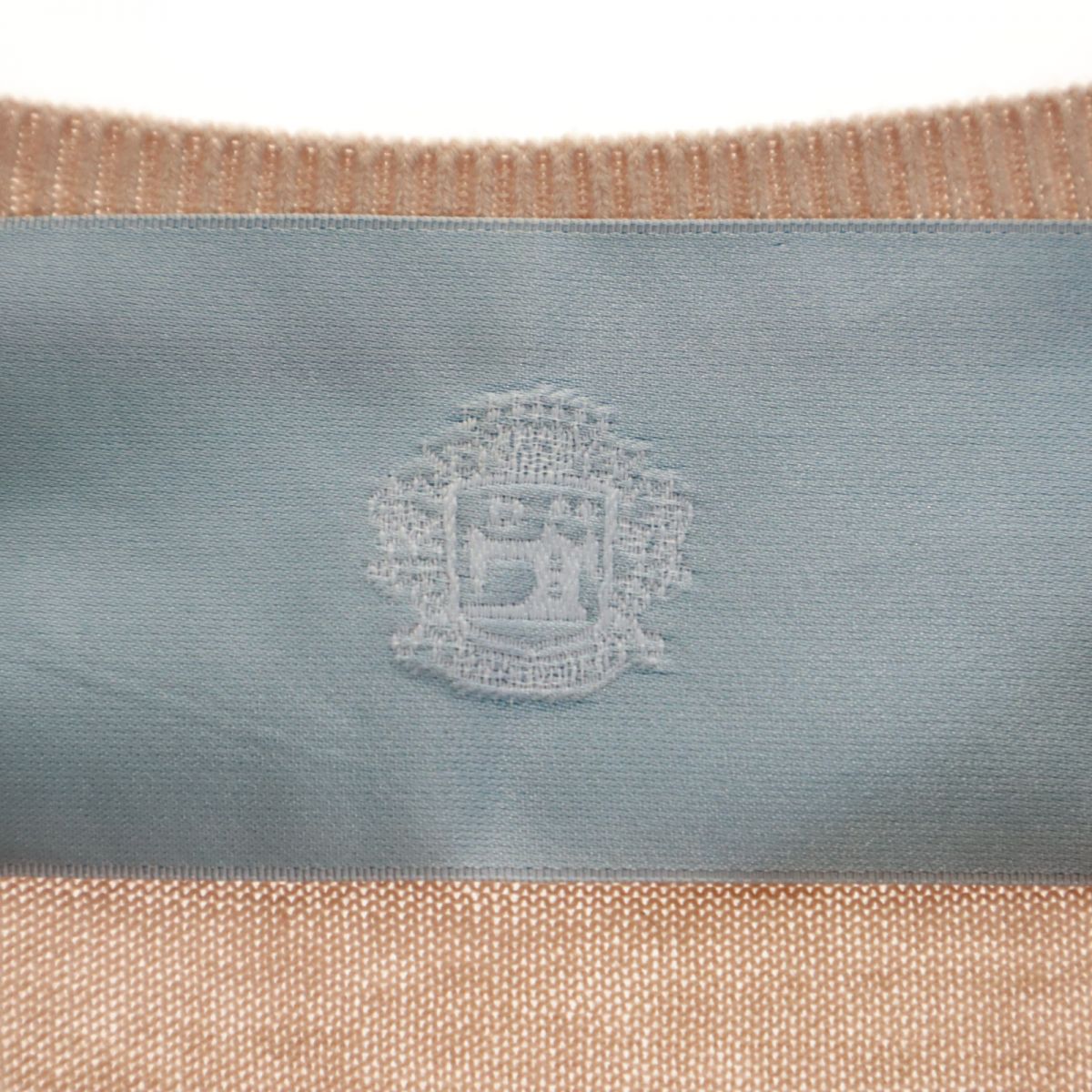 Dulcamara ドゥルカマラ 日本製 半袖 コットン ニット ワンピース  ベージュ×ブラウン レディース