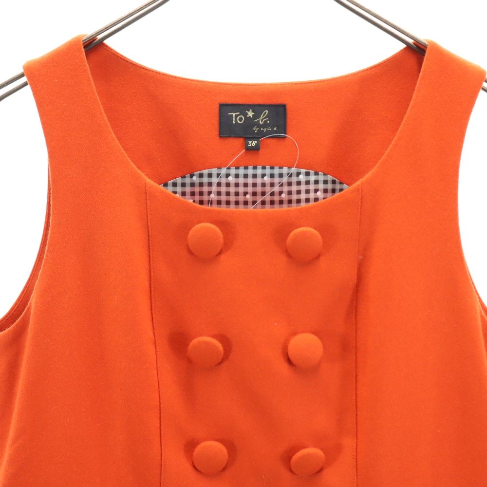 未使用 To b. by agns b トゥービーバイアニエスベー ノースリーブ ワンピース 38 オレンジ系 サイドジップ レディース