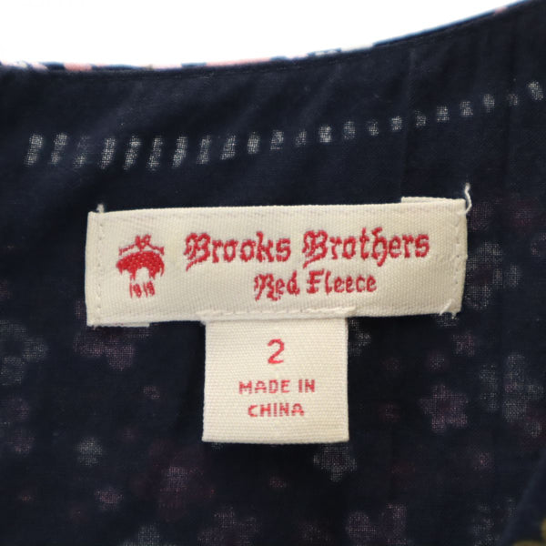 ブルックスブラザーズ 花柄 ノースリーブ ワンピース 2 ネイビー系 Brooks Brothers レディース