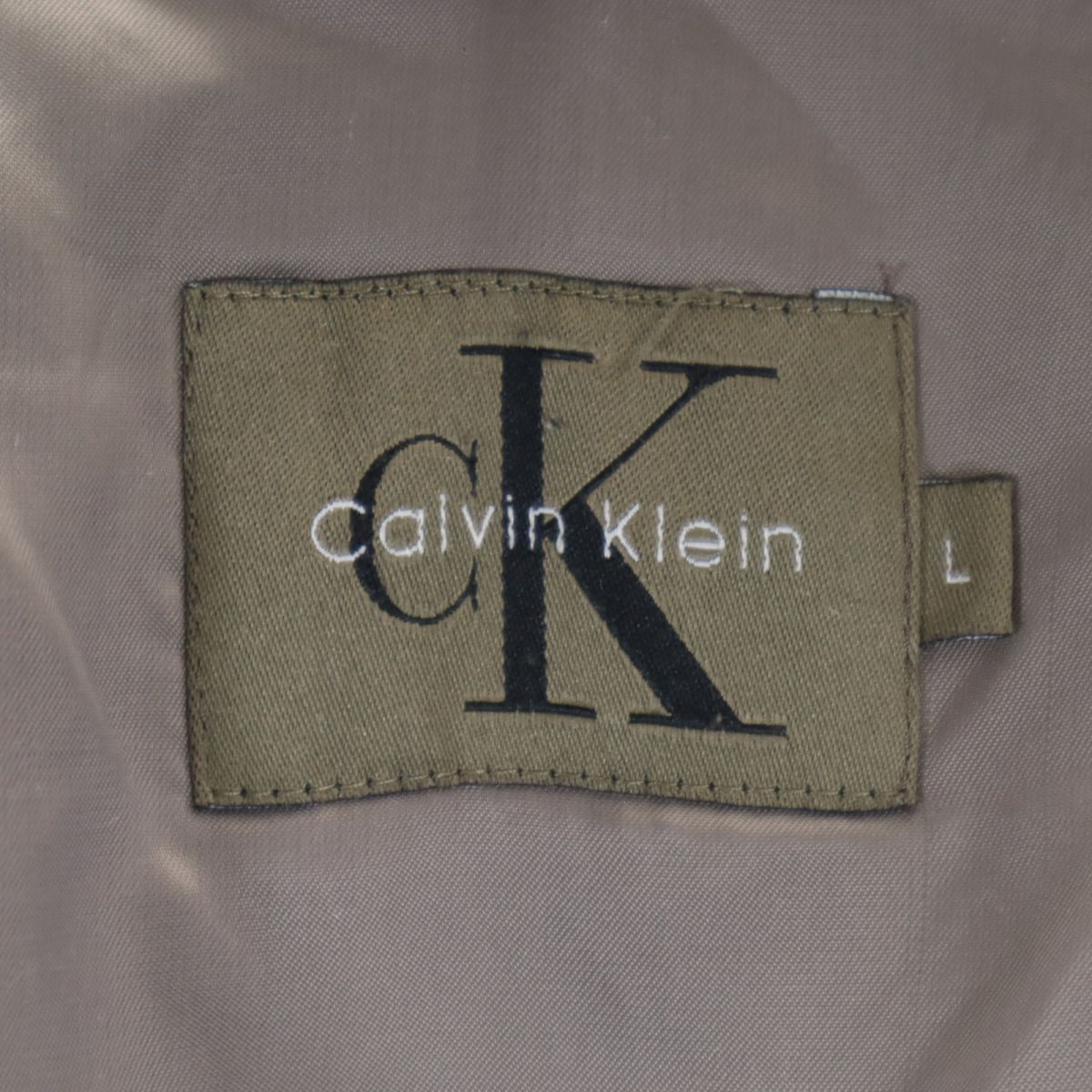 Calvin klein カルバンクライン 日本製 ライナー付き ステンカラーコート L ベージュ系 メンズ