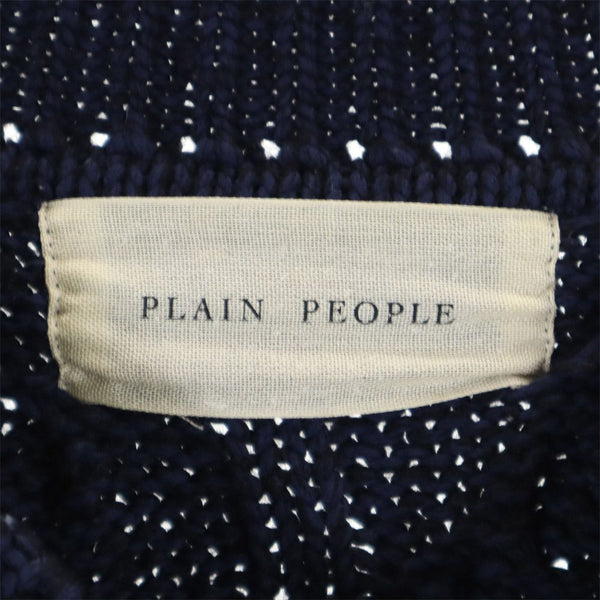 プレインピープル 長袖 ニット ワンピース 3 ネイビー PLAIN PEOPLE レディース