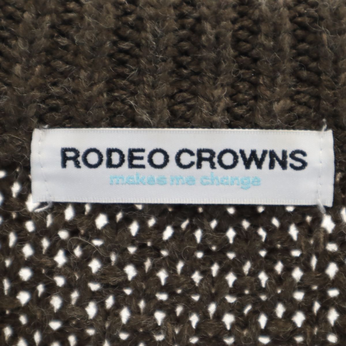 ロデオクラウンズ 長袖 ウールブレンド ニット ワンピース F ブラウン Rodeo Crowns レディース