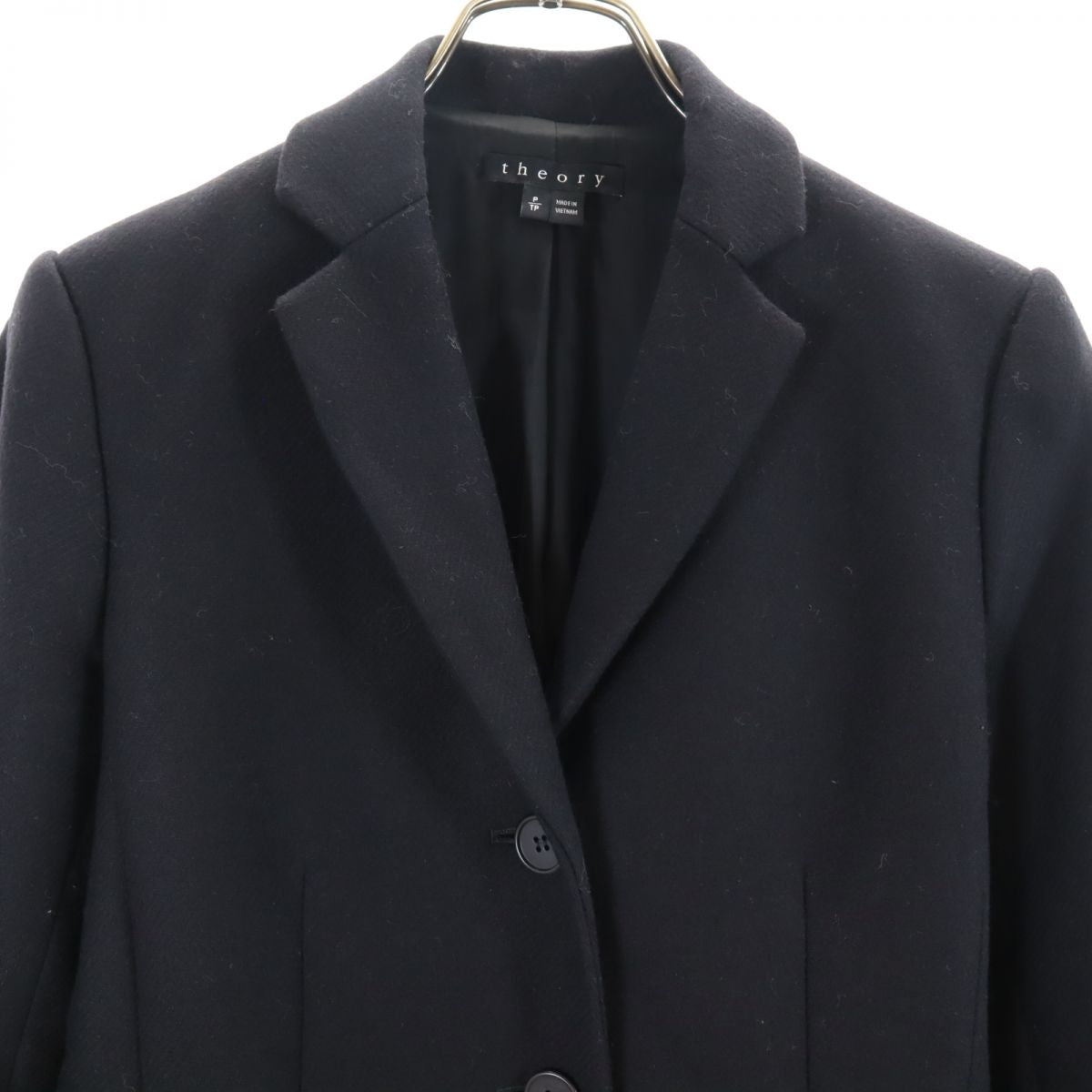 theory セオリー 長袖 ウールコート P ブラック系 レディース