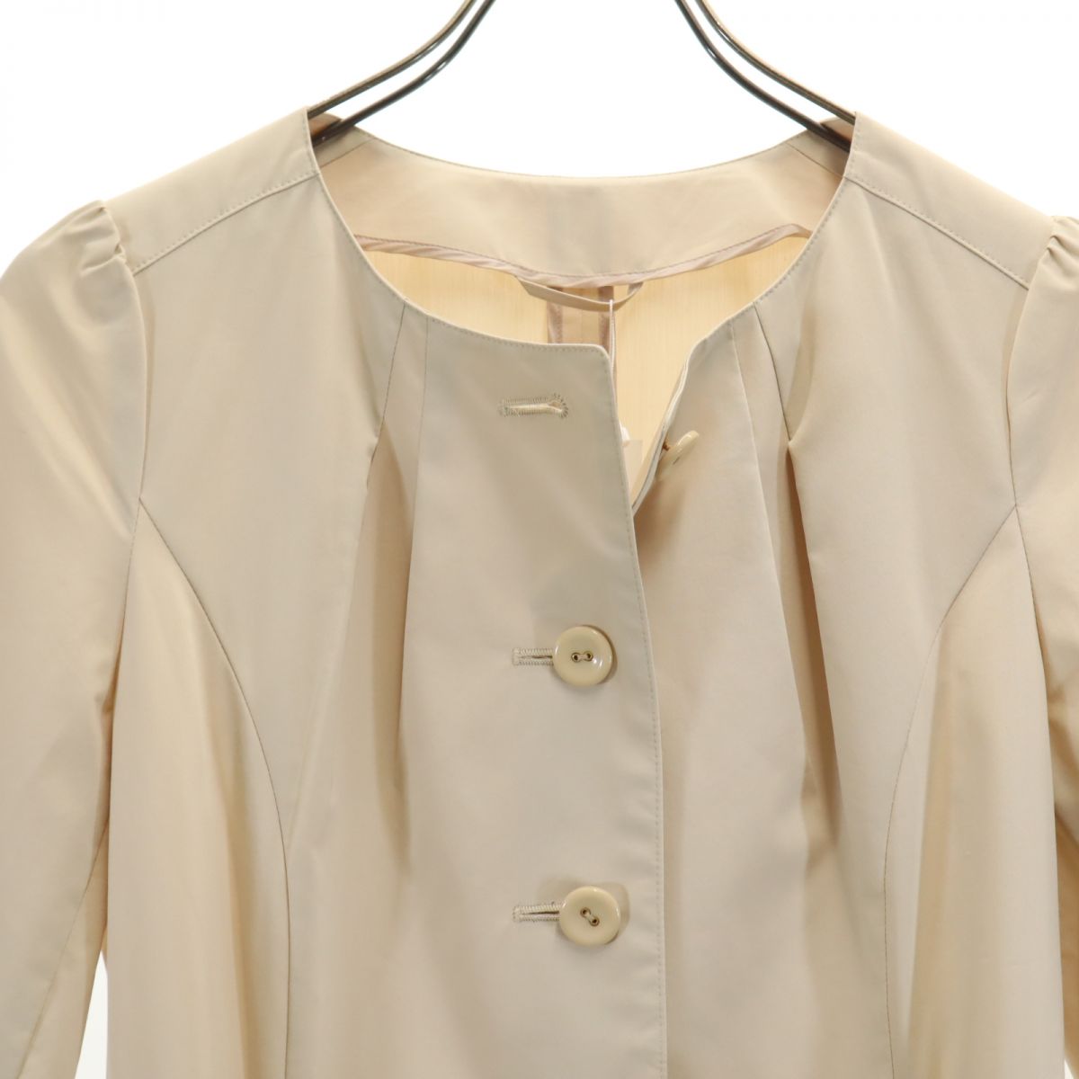 未使用 ANAYI アナイ 日本製 長袖 ロングワンピース 38 ベージュ系 レディース