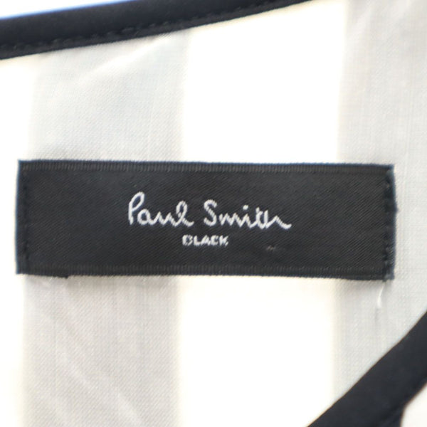 ポールスミス 日本製 ストライプ柄 ノースリーブ ワンピース 40 白×黒 Paul Smith レディース