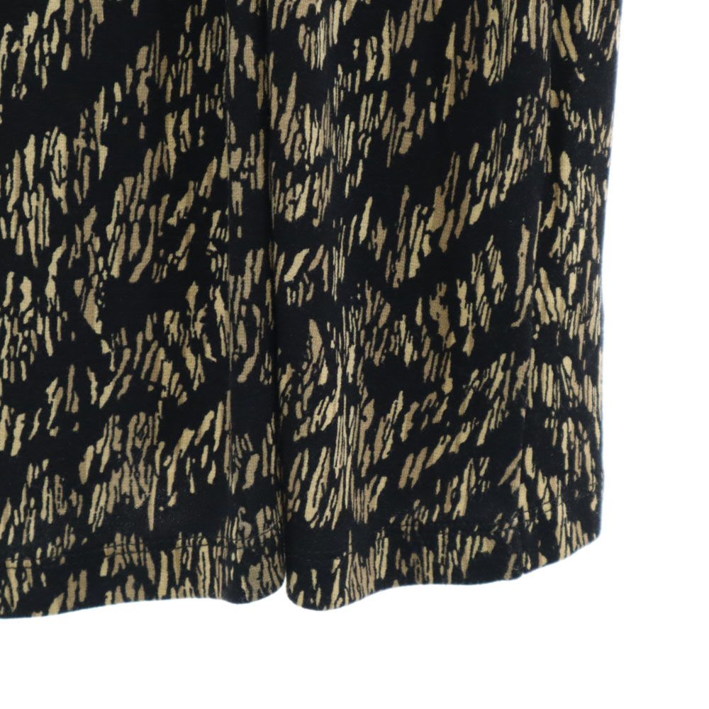 未使用 TRAMONTANA トラモンターナ 総柄 半袖 ロングワンピース L 黒系 ストレッチ レディース