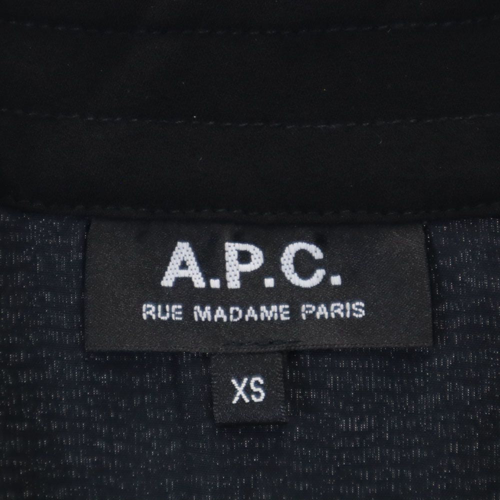 アーペーセー レーヨンブレンド 半袖 ワンピース XS ブラック A.P.C. フロントボタン レディース