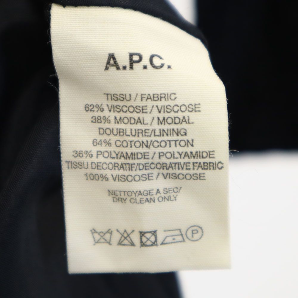 アーペーセー レーヨンブレンド 半袖 ワンピース XS ブラック A.P.C. フロントボタン レディース