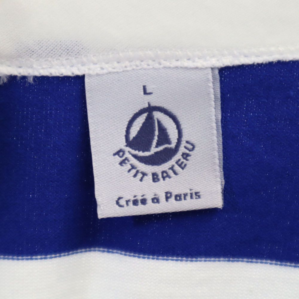 未使用 PETIT BATEAU プチバトー 総柄 半袖 ワンピース L ホワイト系 バックジップ タグ付き レディース