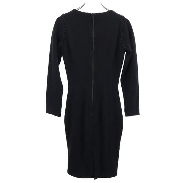 ALTUZARRA アルチュザラ ウール 長袖 ワンピース 0 黒 レディース