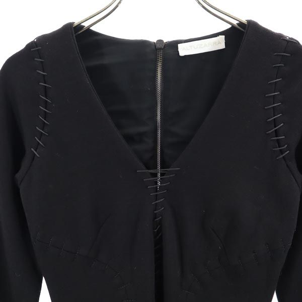 ALTUZARRA アルチュザラ ウール 長袖 ワンピース 0 黒 レディース