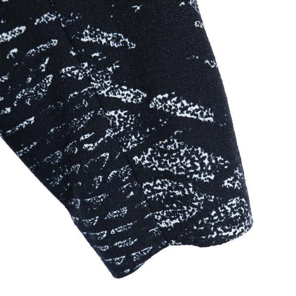 MODE SALON DE NOBUO NAKAMURA 総柄 長袖 ワンピース 11月13日 黒×白 リボン レディース