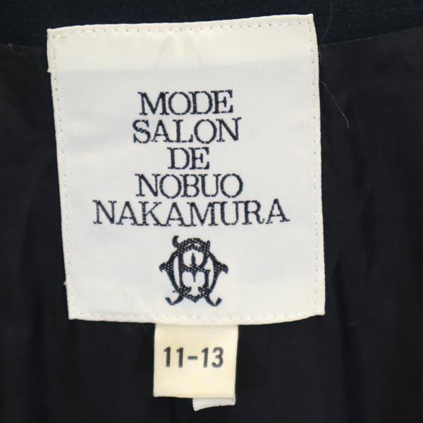 MODE SALON DE NOBUO NAKAMURA 総柄 長袖 ワンピース 11月13日 黒×白 リボン レディース
