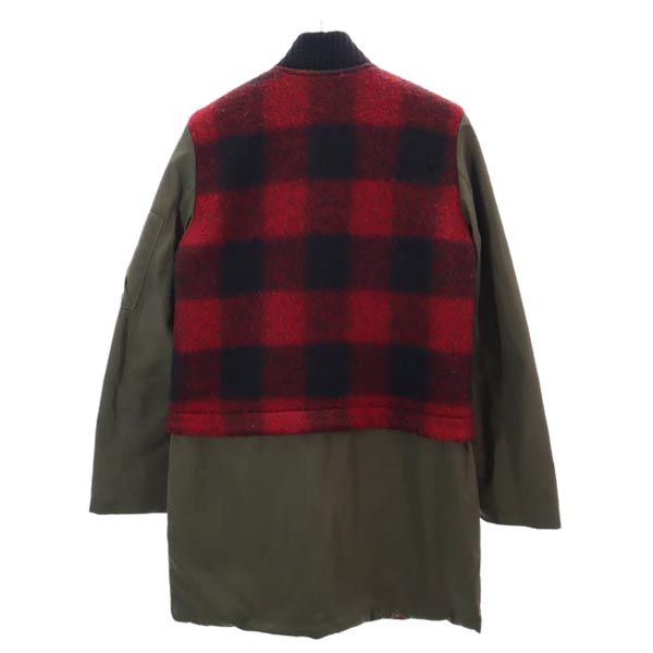 THATS IT FOLKS ザッツイットフォークス イタリア製 中綿ジャケット XS 赤×黒×カーキ UNITED ARROWS レディース