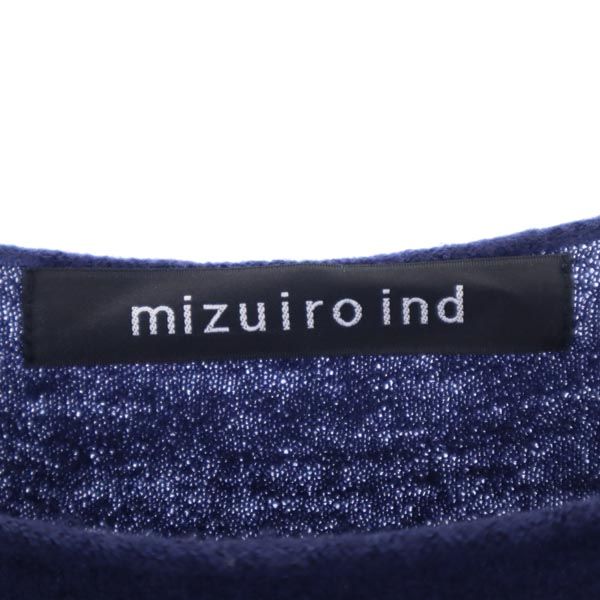 mizuiro ind ミズイロインド ウール ノースリーブ ニット ワンピース 紺 レディース