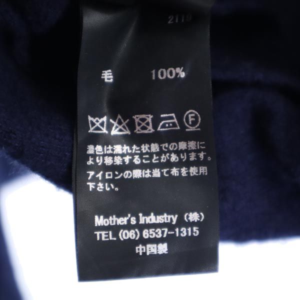 mizuiro ind ミズイロインド ウール ノースリーブ ニット ワンピース 紺 レディース