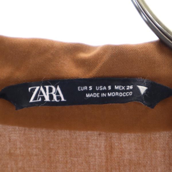 ザラ 長袖 シャツワンピース S 茶 ZARA レディース