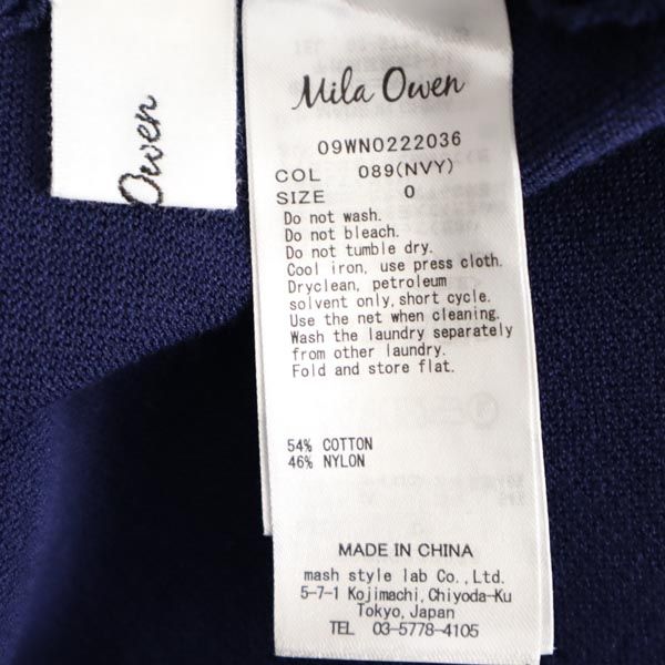 ミラオーウェン フレア袖 長袖 フレアスリーブ ワンピース 0 ネイビー Mila Owen レディース