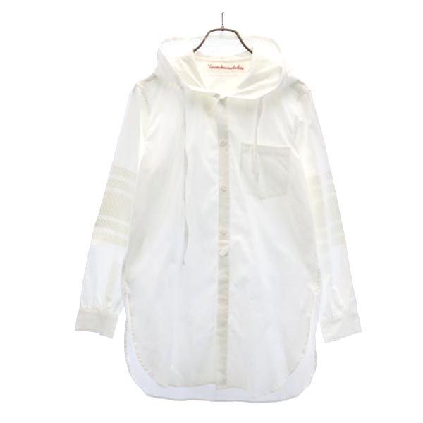 VOTE MAKE NEW CLOTHES ボートメイクニュークローズ 長袖 メッシュフード付き ロングシャツ S 白 メンズ