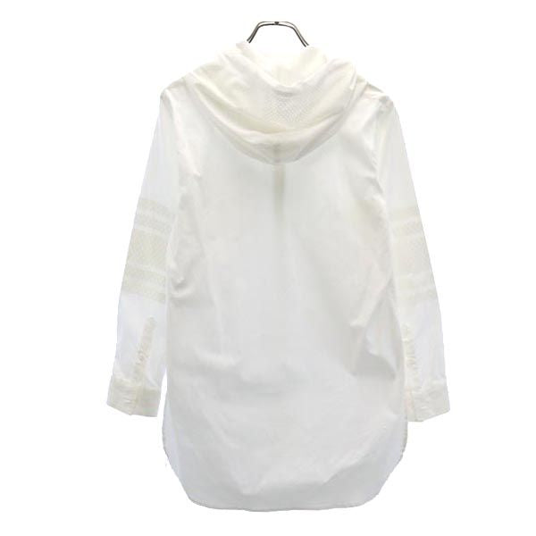 VOTE MAKE NEW CLOTHES ボートメイクニュークローズ 長袖 メッシュフード付き ロングシャツ S 白 メンズ