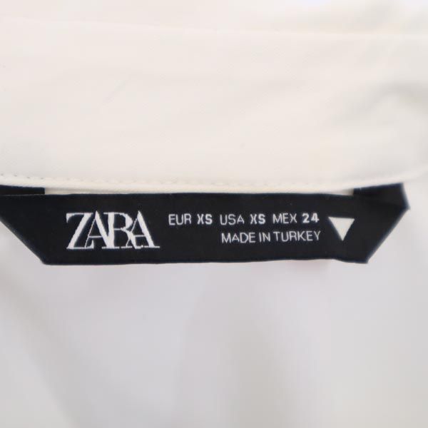 ザラ 長袖 カシュクール ワンピース XS 白 ZARA レディース