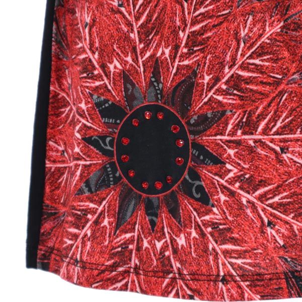 未使用 Desigual デジグアル ペイズリー柄 長袖 Tシャツ ワンピース XS 黒系 カットソー レディース