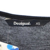 未使用 デジグアル ペイズリー柄 長袖 Tシャツ ワンピース XS 黒系 Desigual カットソー レディース