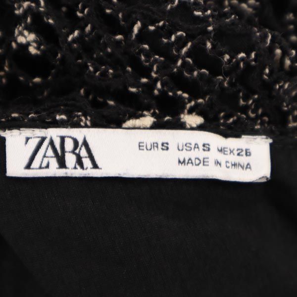 ザラ ノースリーブ サイドスリット ワンピース S 黒系 ZARA レディース