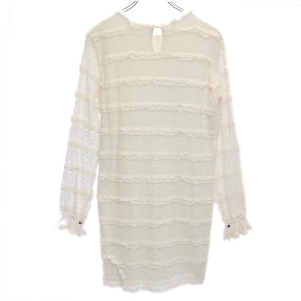 Desigual デジグアル 長袖 総レース ワンピース L ホワイト レディース