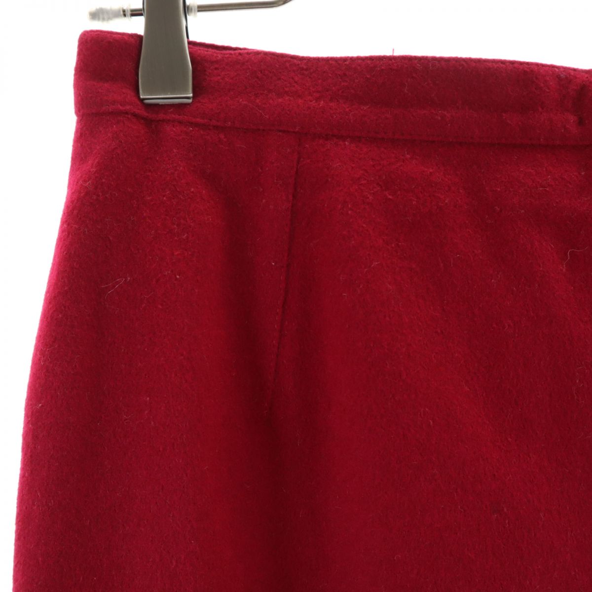 ESCADA エスカーダ ウールブレンド ミディ丈 台形 スカート 38 赤 レディース