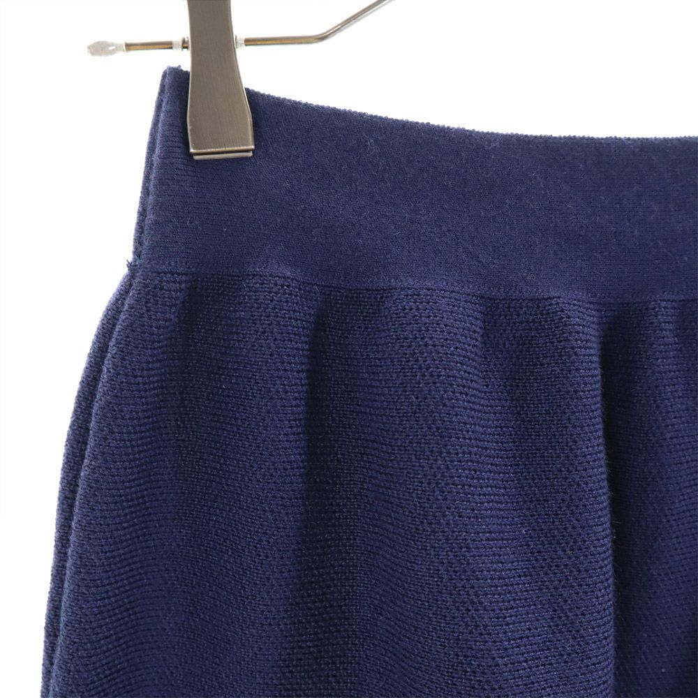 未使用 BARNEYS NEWYORK バニーズニューヨーク ウールブレンド ミディ丈 ニット スカート 38 ネイビー レディース