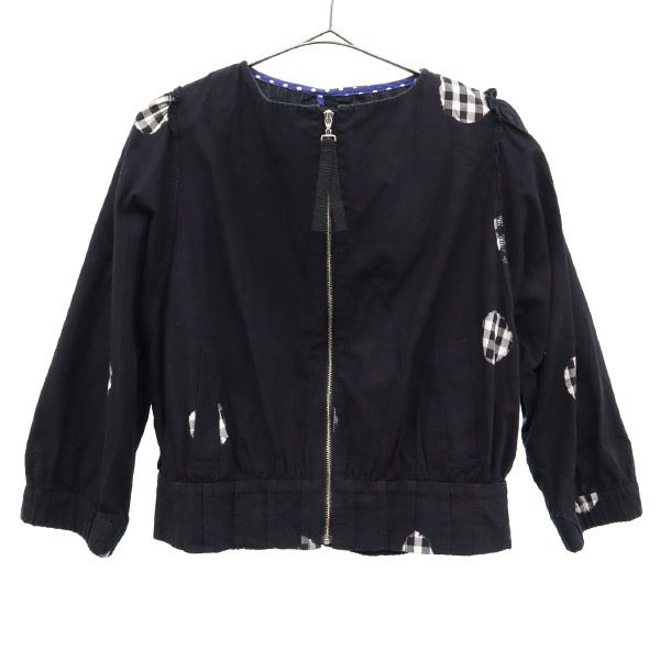 Sonia Rykiel ソニアリキエル ドット ノーカラージャケット 38 ブラック レディース