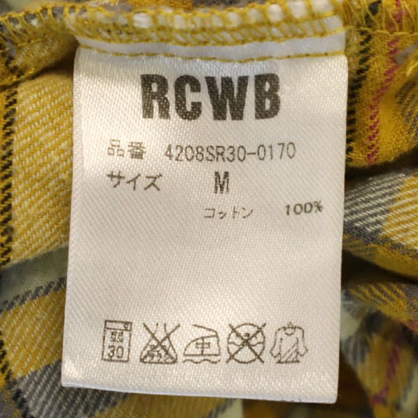 アールシーダブリュビー チェック柄 長袖 ワンピース M イエロー系 RCWB ロデオクラウンズ レディース