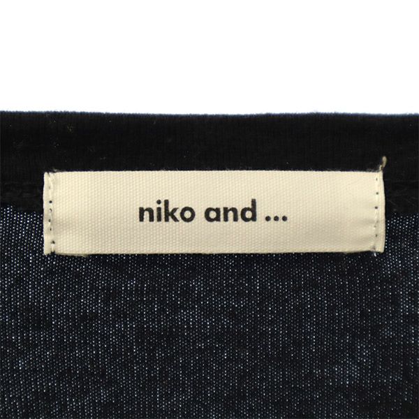 ニコアンド チェック柄 長袖 ワンピース ブラック×グリーン niko and... レディース