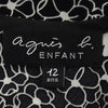 アニエスベーアンファン 花柄 半袖 ワンピース 12 ホワイト×ブラック agnes b. ENFANT キッズ