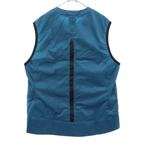 Callaway キャロウェイ ワンポイントプリント ゴルフ 中綿 ノーカラー ベスト LL ブルー コンパクト メンズ