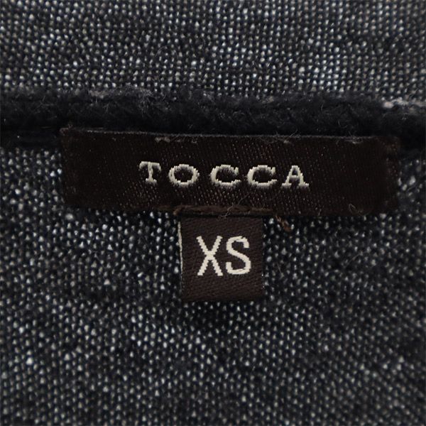TOCCA トッカ ウール 花柄 半袖 ニット XS ブラック×ホワイト フレンチスリーブ セーター レディース