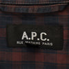 アーペーセー チェック 長袖 シャツワンピース XS レッド×ネイビー A.P.C. レディース