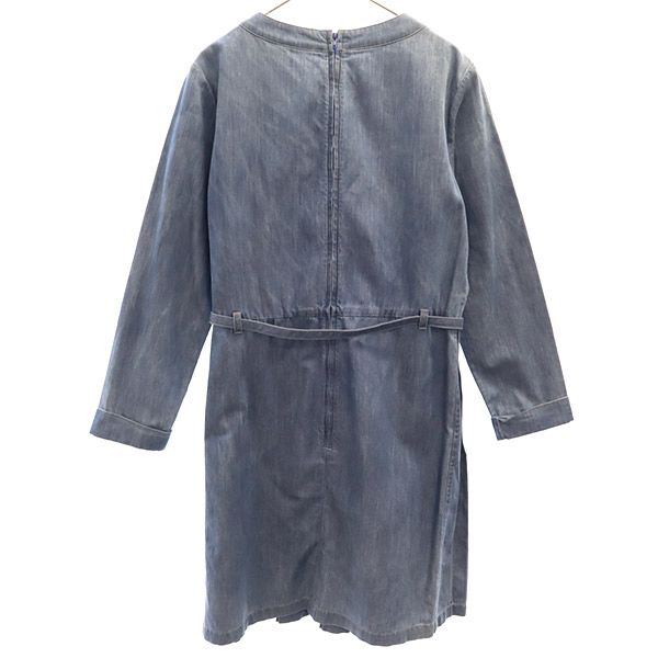 A.P.C. アーペーセー 長袖 デニム ワンピース S ブルー レディース